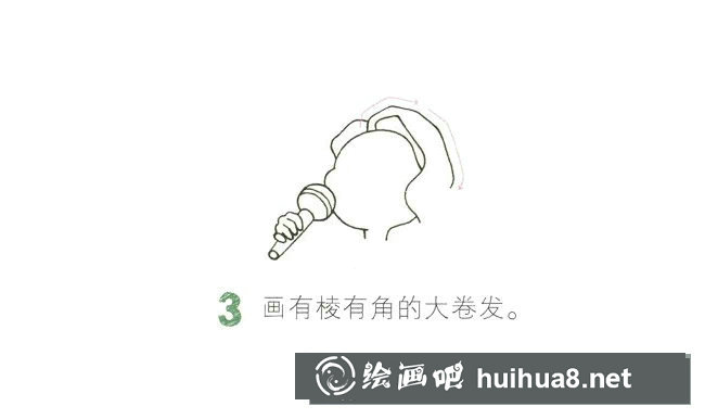 卡通女歌手簡筆畫