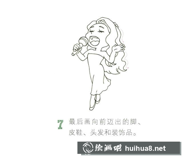 女歌手簡筆畫圖片