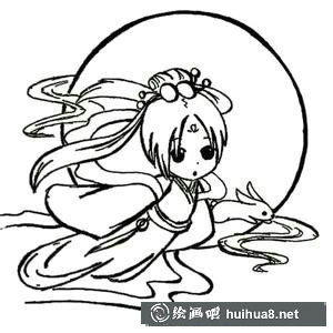 簡單易學(xué)的嫦娥奔月簡筆畫