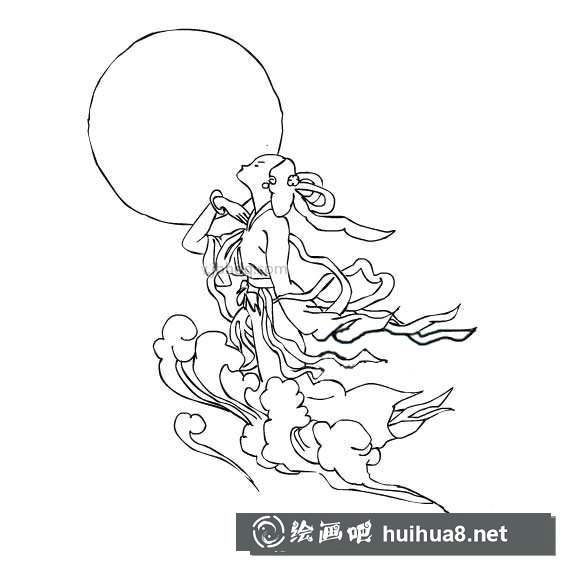 中秋節(jié)嫦娥簡筆畫圖片