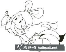 卡通嫦娥玉兔簡(jiǎn)筆畫教程