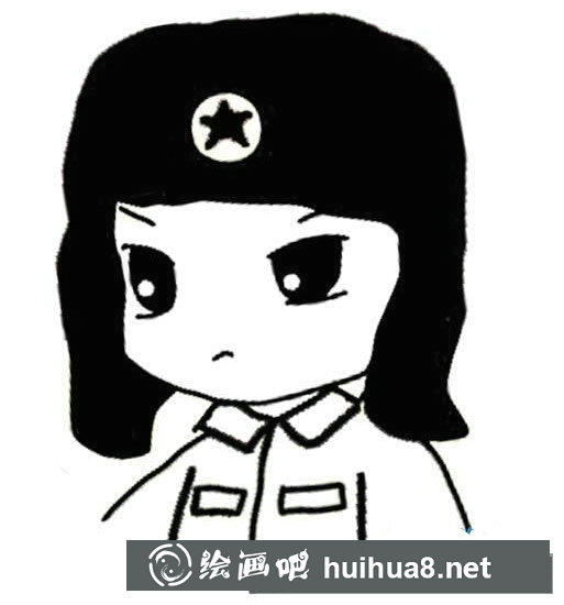 雷鋒q版人物簡(jiǎn)筆畫(huà)
