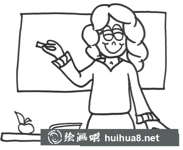 在上課的老師簡(jiǎn)筆畫(huà)圖片