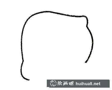 1.先畫出頭部輪廓。