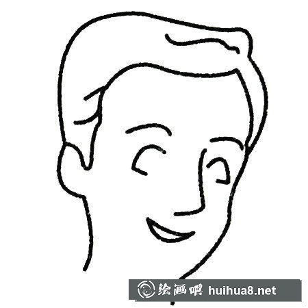 4.最后畫眼睛、鼻子和嘴巴。