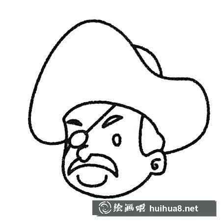 海盜頭像簡筆畫的畫法步驟