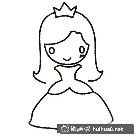 3.然后畫身體和裙子。