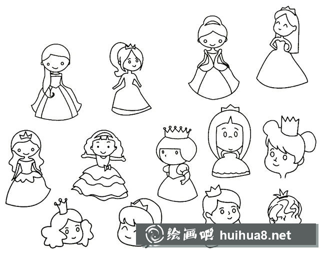公主簡(jiǎn)筆畫圖片大全