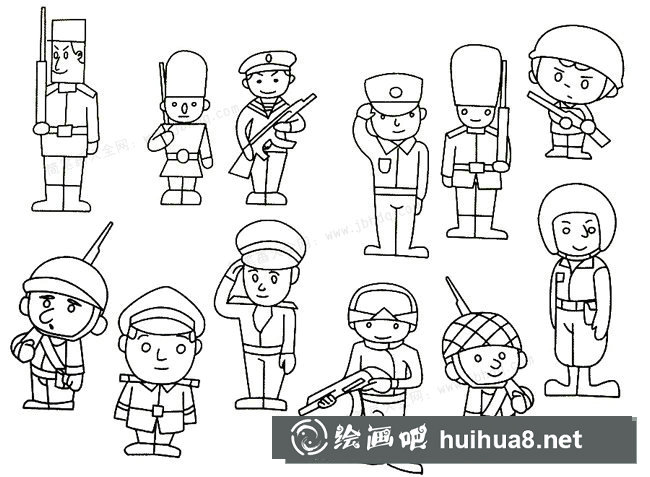 士兵簡筆畫大全