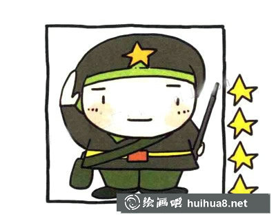 軍人簡筆畫