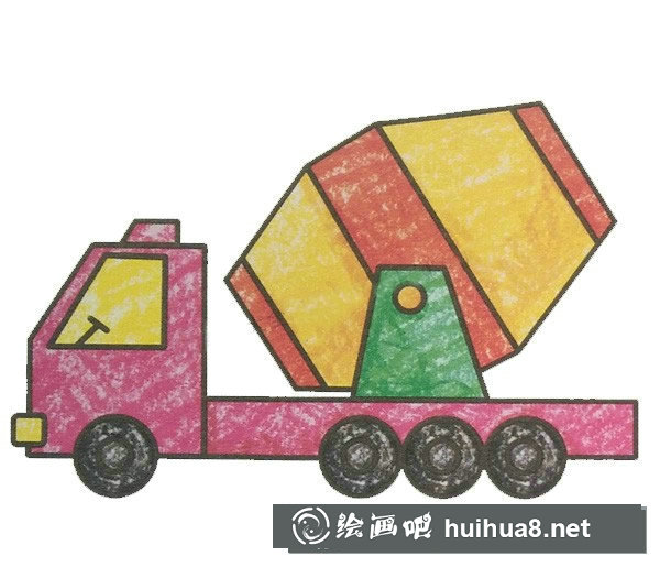 水泥車填色圖片