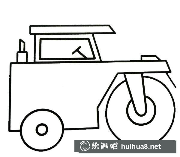 壓路機(jī)簡(jiǎn)筆畫