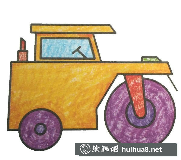 壓路機(jī)填色圖片