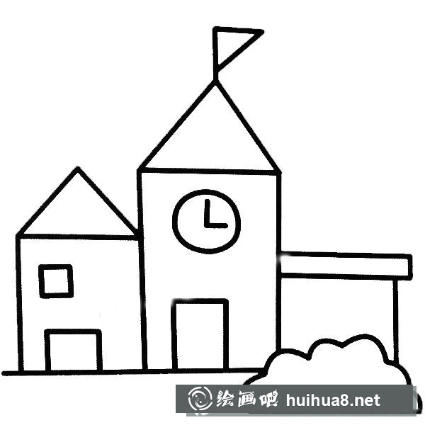 學校簡筆畫圖片