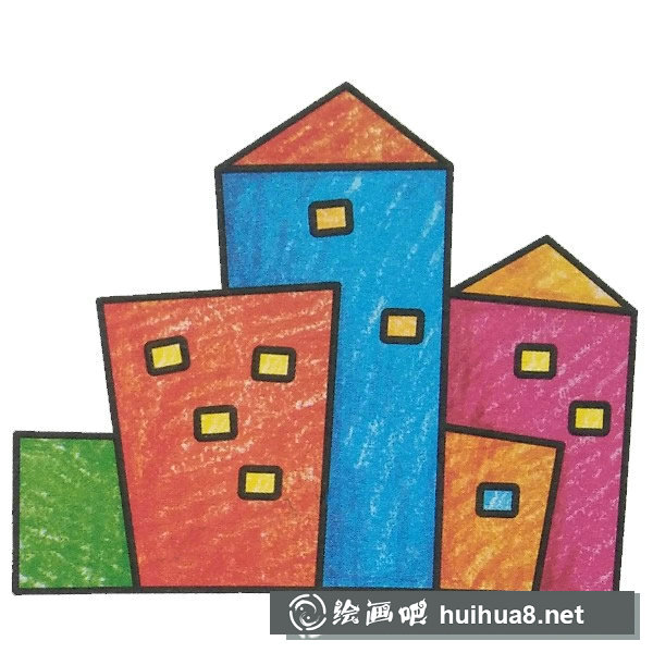 樓房填色圖片