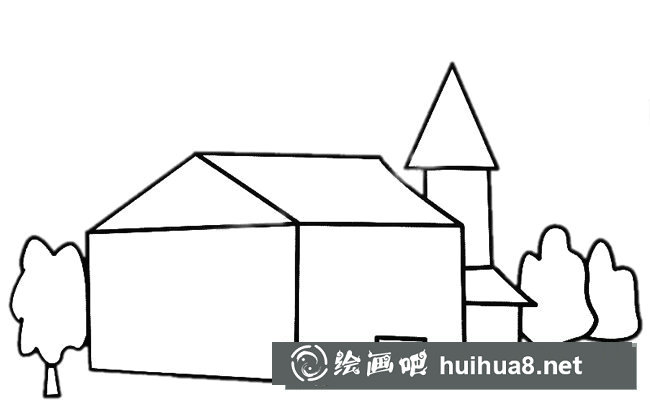 莊園簡筆畫圖片