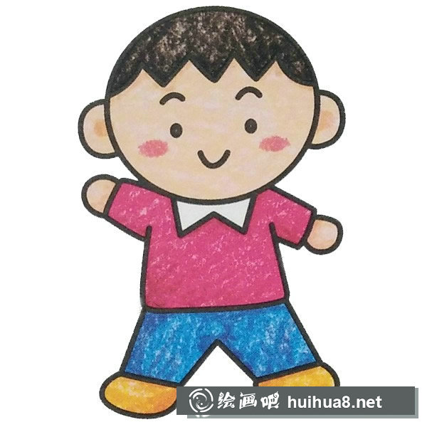 小男孩填色圖片