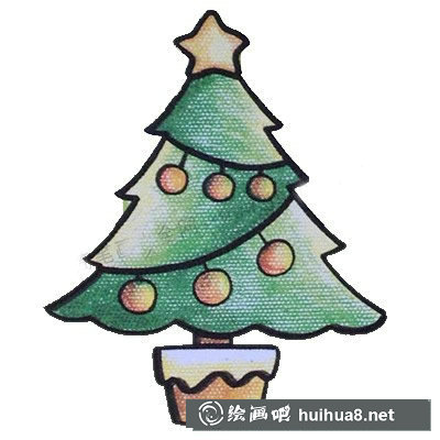 圣誕樹簡(jiǎn)筆畫彩色圖片
