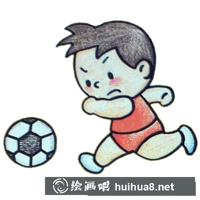 足球小子簡筆畫步驟教程