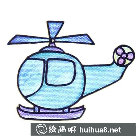 直升飛機(jī)簡(jiǎn)筆畫(huà)彩色圖片