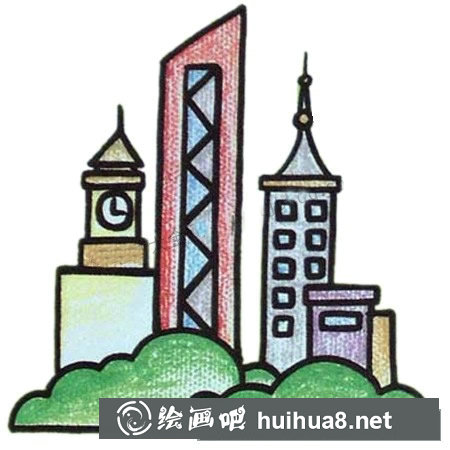高樓大廈簡(jiǎn)筆畫圖片大全