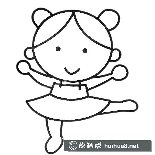 跳舞的小女孩簡(jiǎn)筆畫圖片