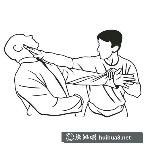 勇斗歹徒的簡筆畫圖片