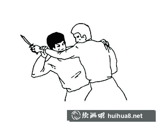 勇斗歹徒的簡筆畫圖片