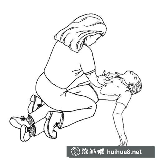 溺水搶救簡筆畫圖片