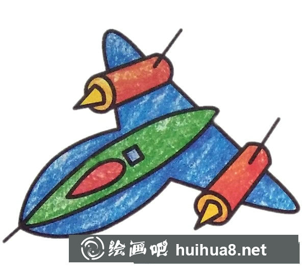 轟炸機(jī)簡(jiǎn)筆畫彩色圖片的畫法