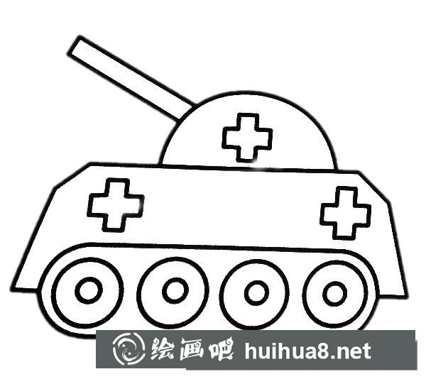 坦克簡筆畫圖片