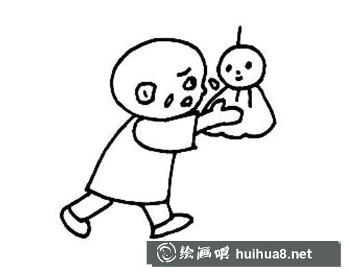 聰明的一休簡筆畫圖片