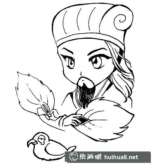 q版諸葛亮卡通簡筆畫