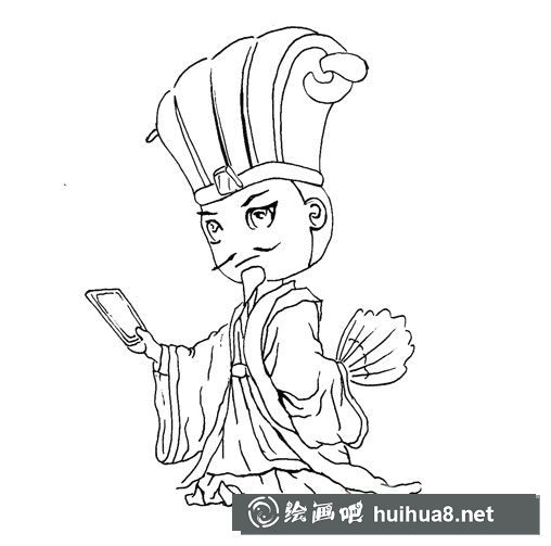 q版諸葛亮卡通簡筆畫
