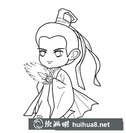 q版諸葛亮卡通簡筆畫