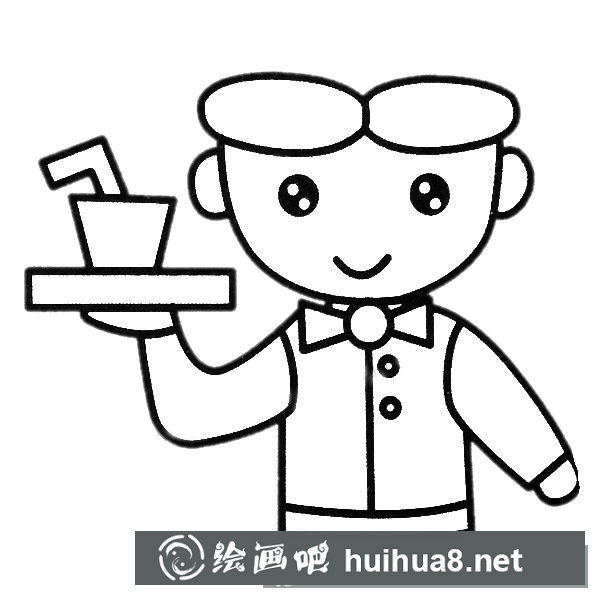 服務(wù)生簡筆畫圖片