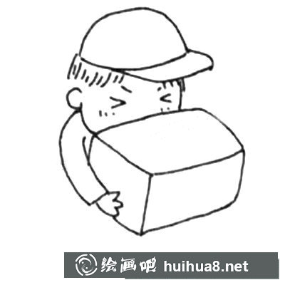 快遞小哥簡筆畫圖片