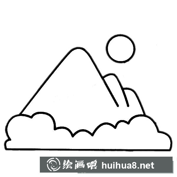 高山簡(jiǎn)筆畫(huà)圖片