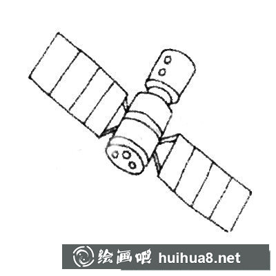 人造衛(wèi)星簡筆畫圖片