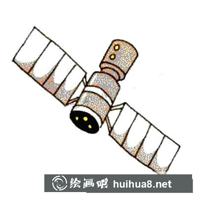 人造衛(wèi)星簡筆畫彩色