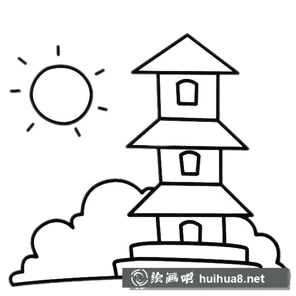 寶塔簡(jiǎn)筆畫圖片