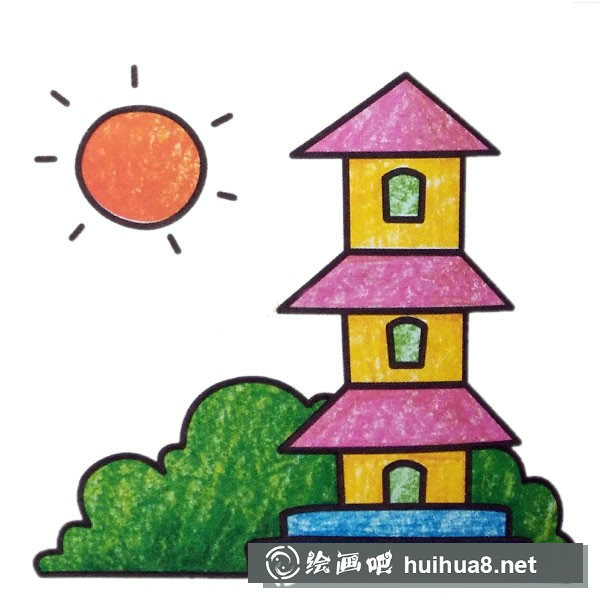 寶塔填色圖片