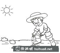 農(nóng)民耕地簡筆畫圖鑒三款展示