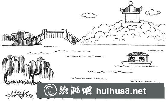 公園風景簡筆畫圖片