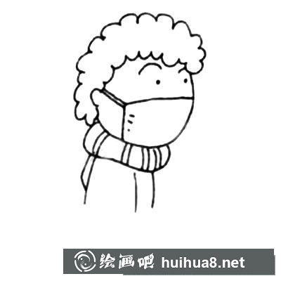 戴口罩的男生怎么畫