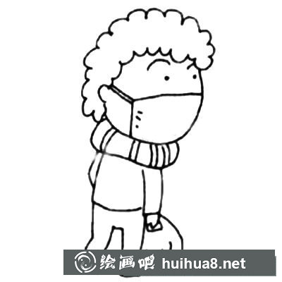 戴口罩的男生怎么畫