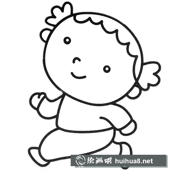 小女孩簡筆畫圖片