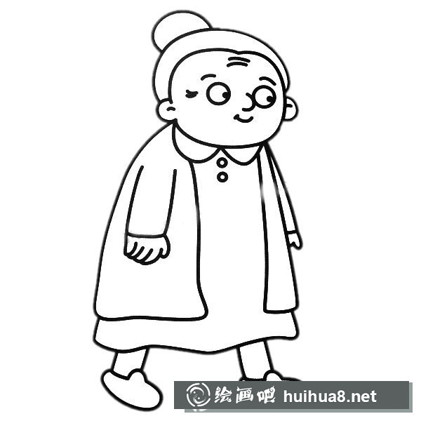 老奶奶簡筆畫圖片