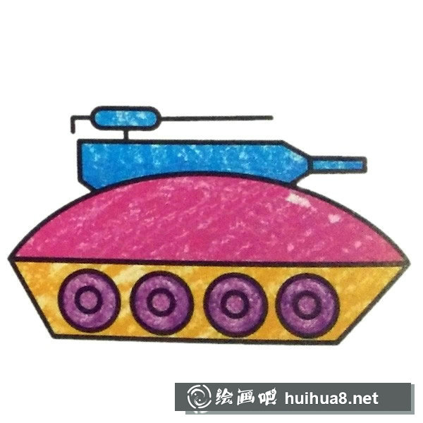 坦克簡(jiǎn)筆畫彩色圖片