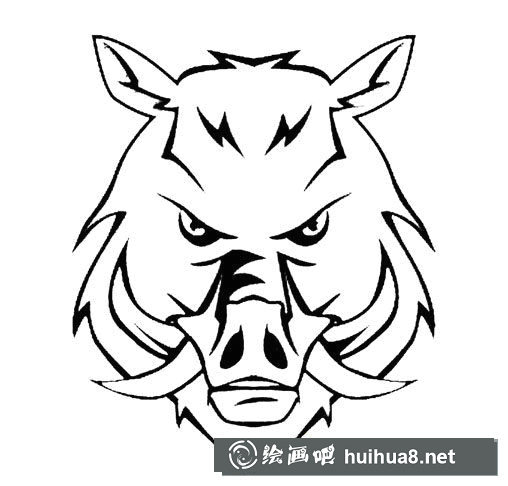 疣豬頭怎么畫，簡(jiǎn)筆畫疣豬頭的畫法